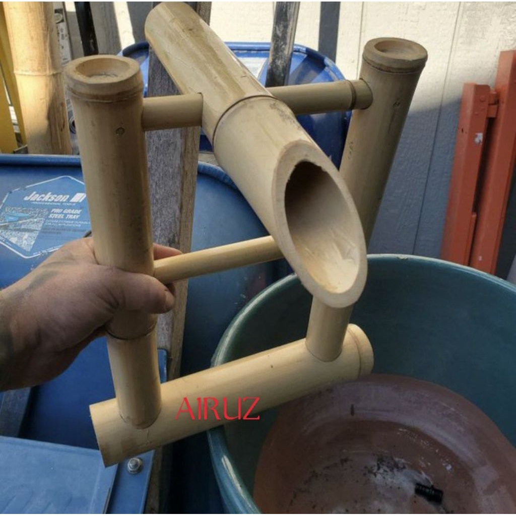 Air Mancur bambu, dekorasi kolam ikan, aksesoris kolam air mancur