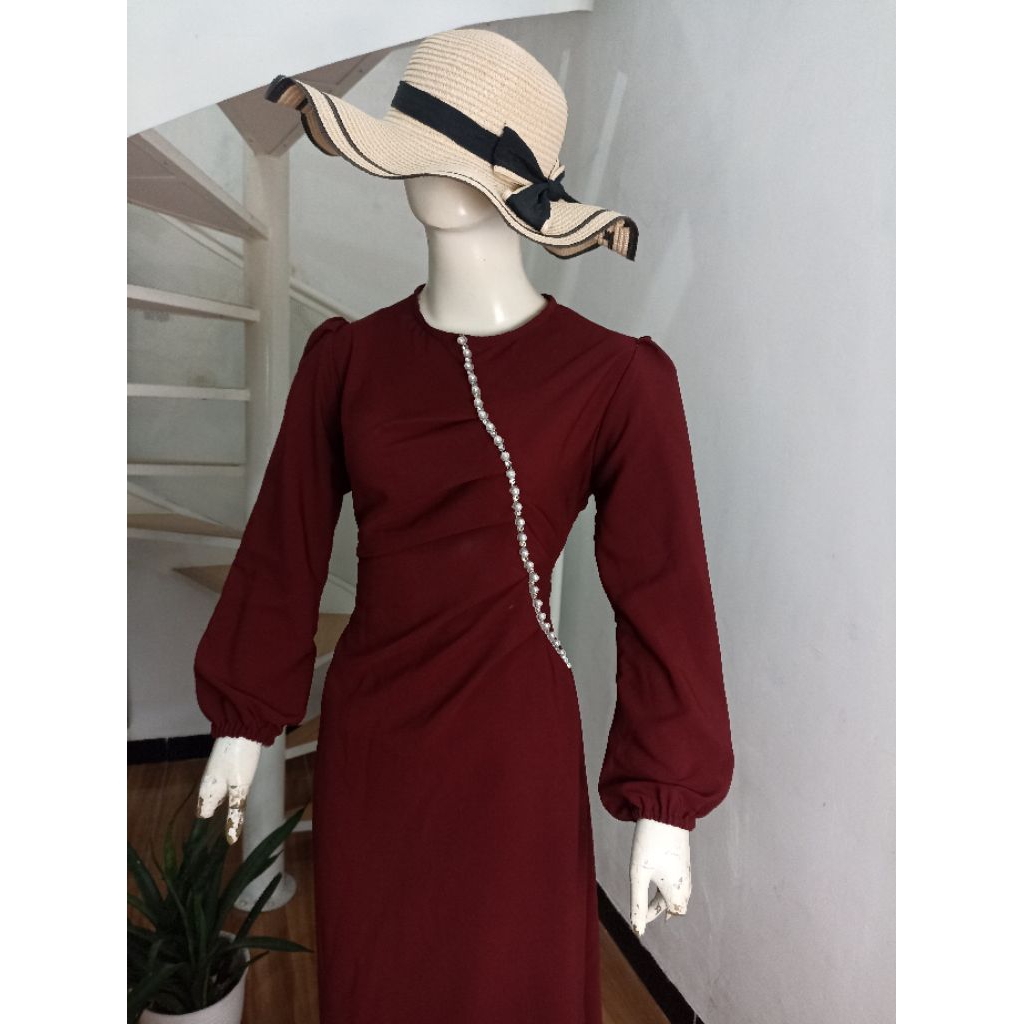 gamis mutiara / abaya mutiara / dress payet