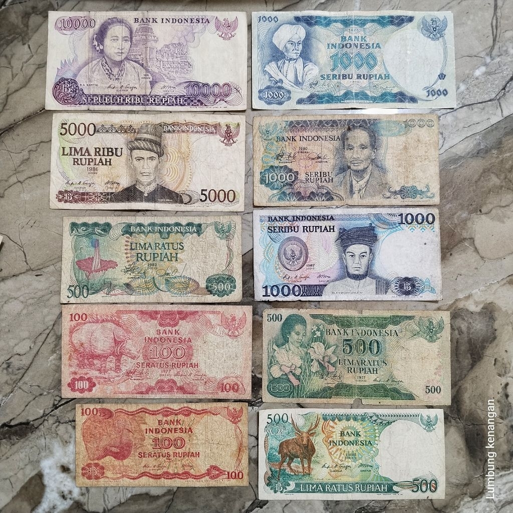 uang kuno set tahun 70 - 80 an