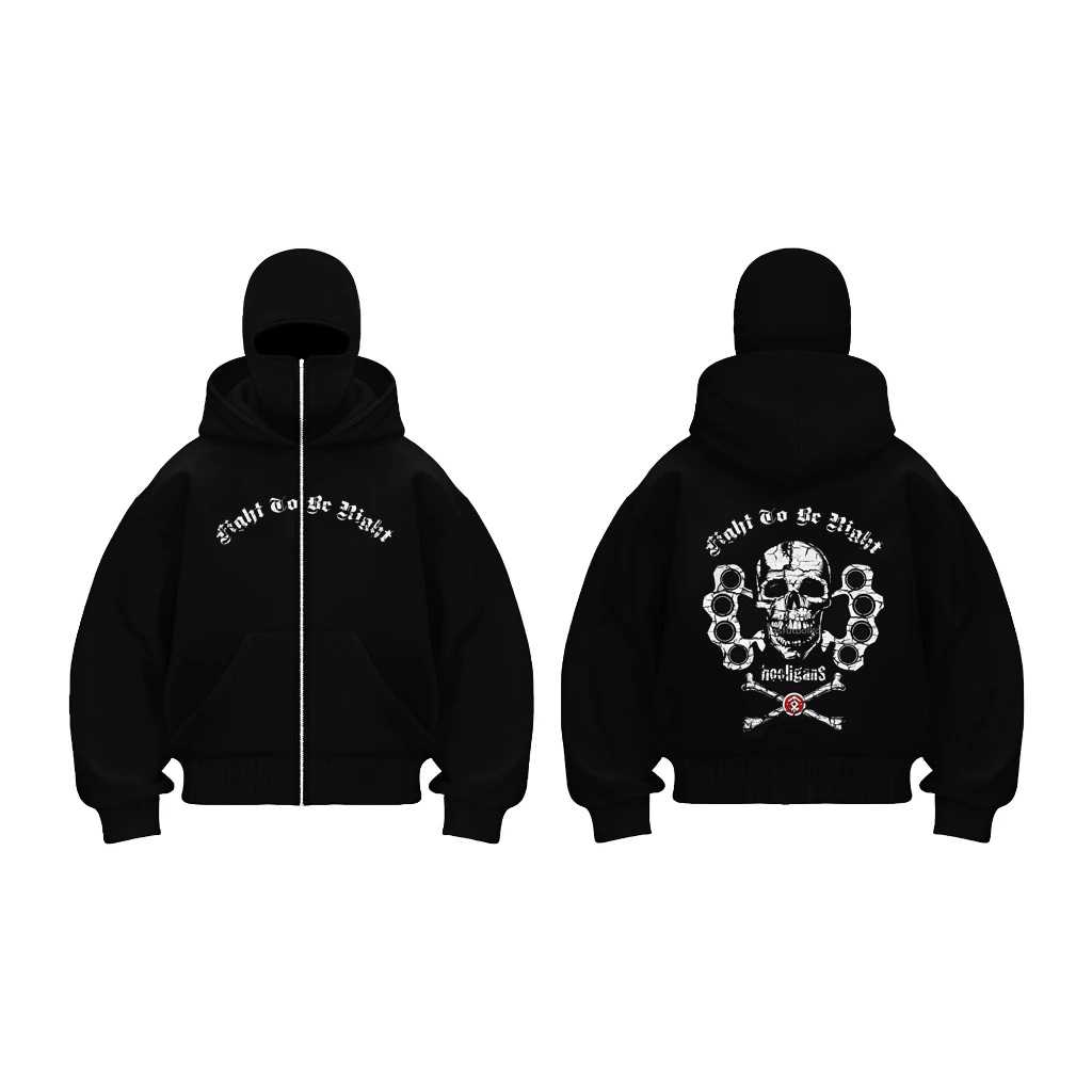 hoodie balaclava hitam pria/wanita holigans