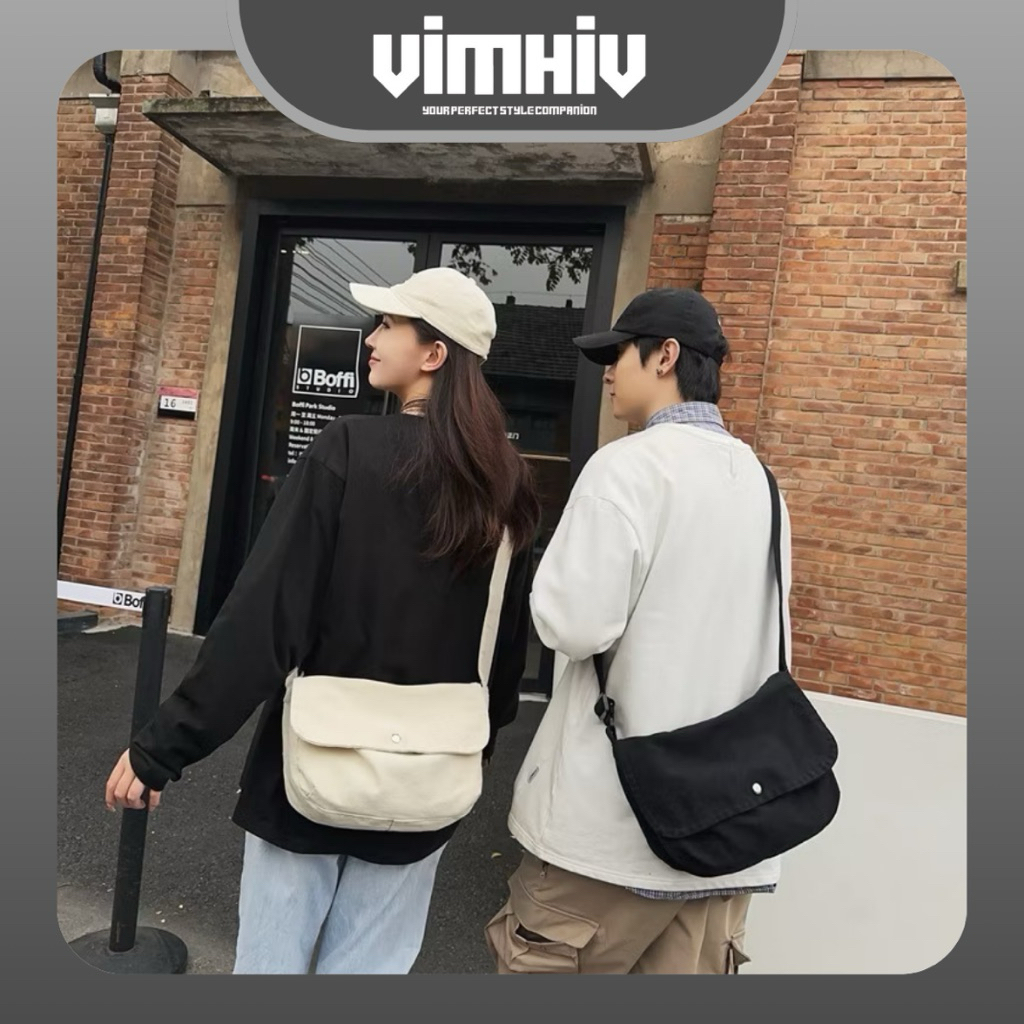 Tas Selempang Kanvas Canvas Pria Sling Bag Kanvas Wanita