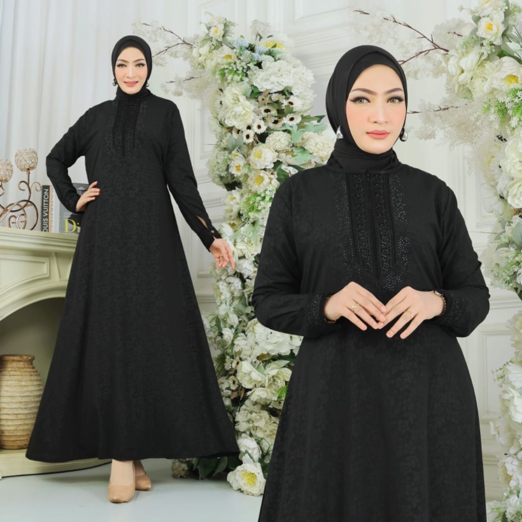 Abaya Hitam Turkey Simple Mewah /Gamis Arabian wanita remaja dewasa / Baju muslim lebaran terbaru 20