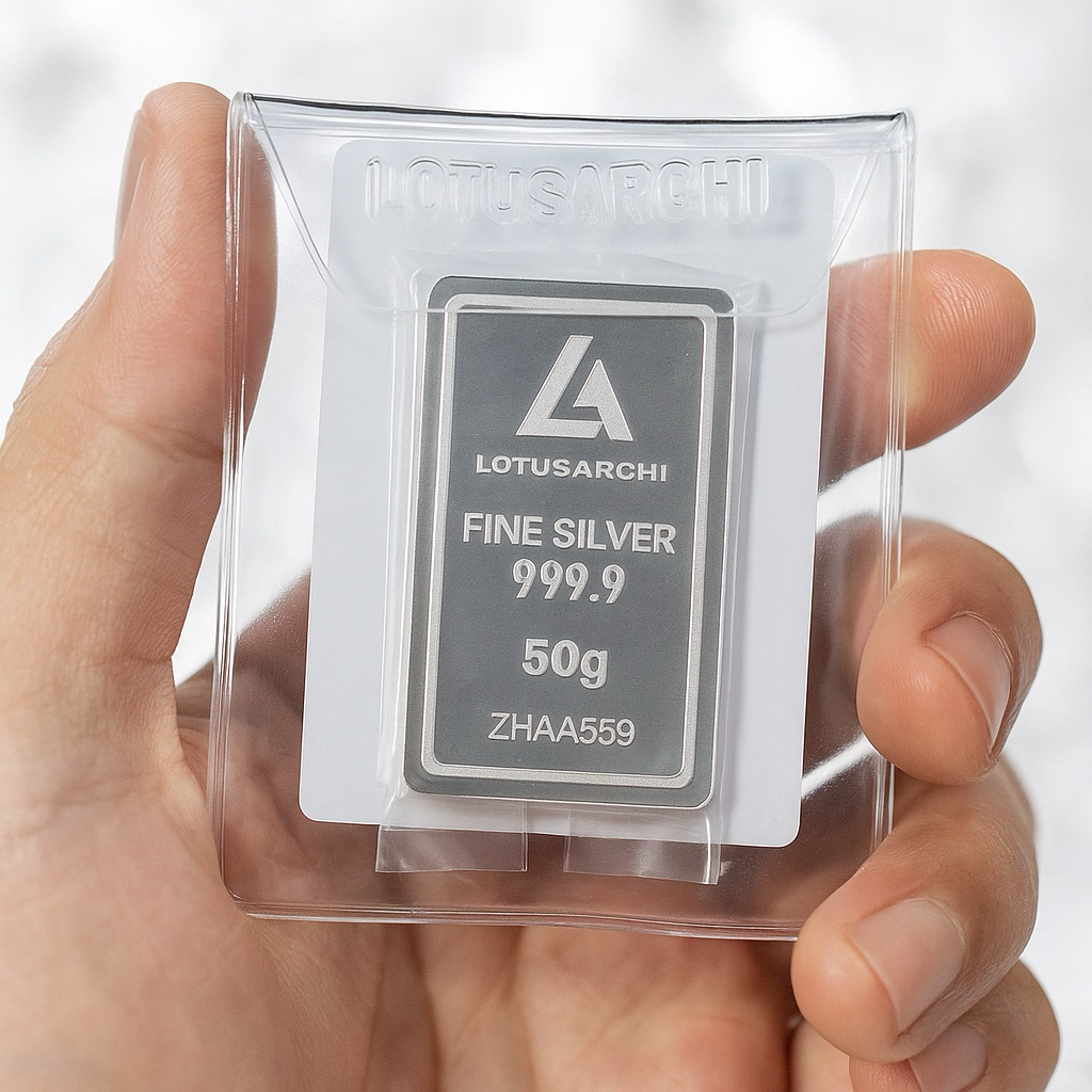 Logam Mulia Perak Silver LM Lotus Archi 50gr sertifikat Ready Stock