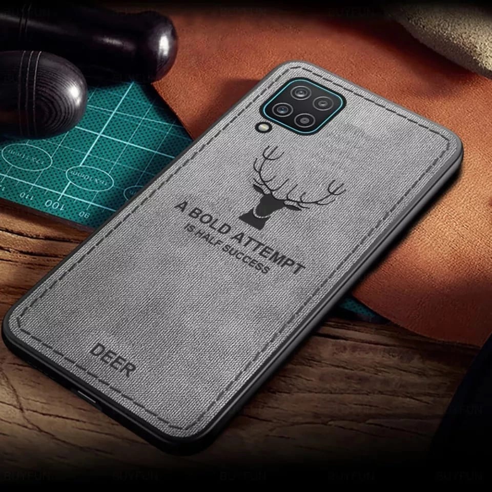 Promo Case Deer Samsung A22 4G 2021 Softcase Cloth Texture Jeans Canvas Back Cover