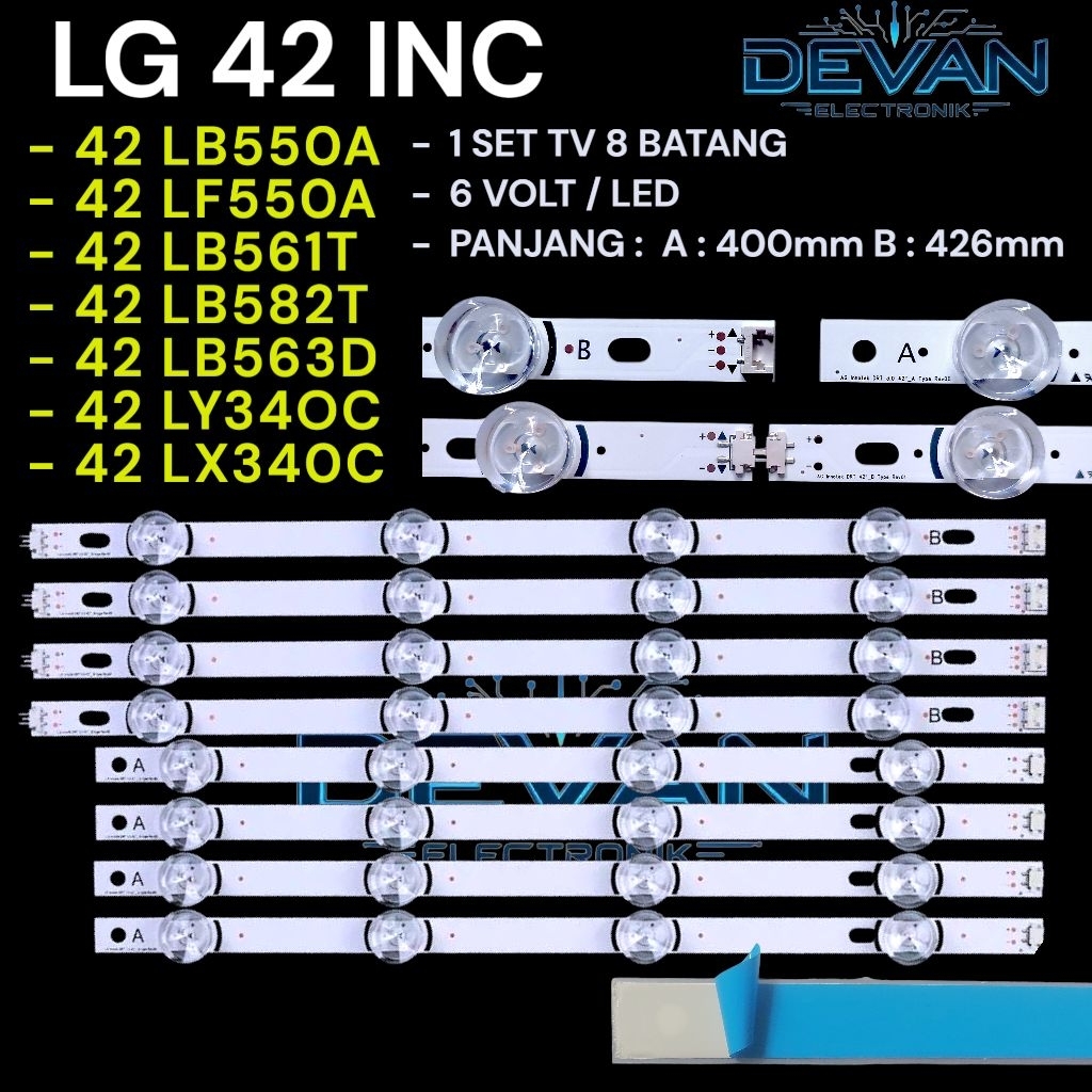backlight tv led LG 42in 42LB550A 42LF550A led backlight tv LG 42 in 6V 8K  led backlight  42LF 42LB