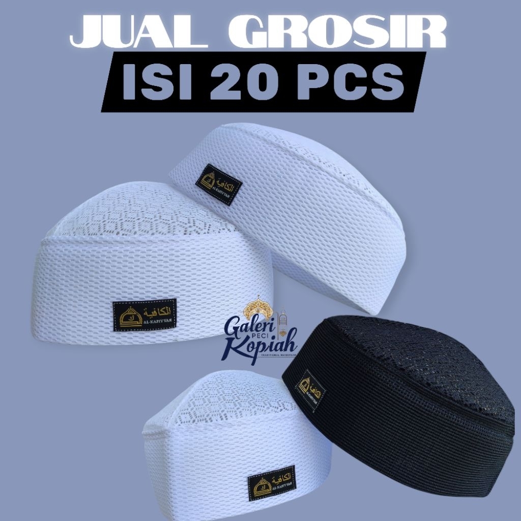 PECI HABASYA BULAT /JARING ANAK - DEWASA PAKET GROSIR ISI 20 PCS  KOPIAH SONGKOK TERMURAH NO 1