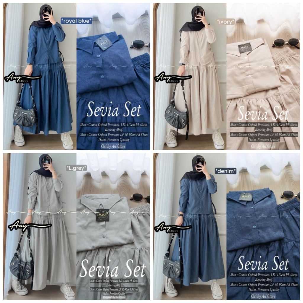sevia setelan rok cargo by A.N.Y baju kemeja wanita korean style kemeja blouse baju kemeja putih wan