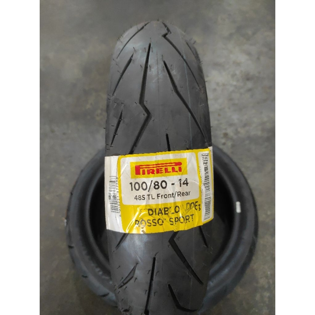 BAN PIRELLI DIABLO ROSSO SPORT 100/80-14 TUBELESS VARIO 125/150/160  PCX 150/160 AEROX
