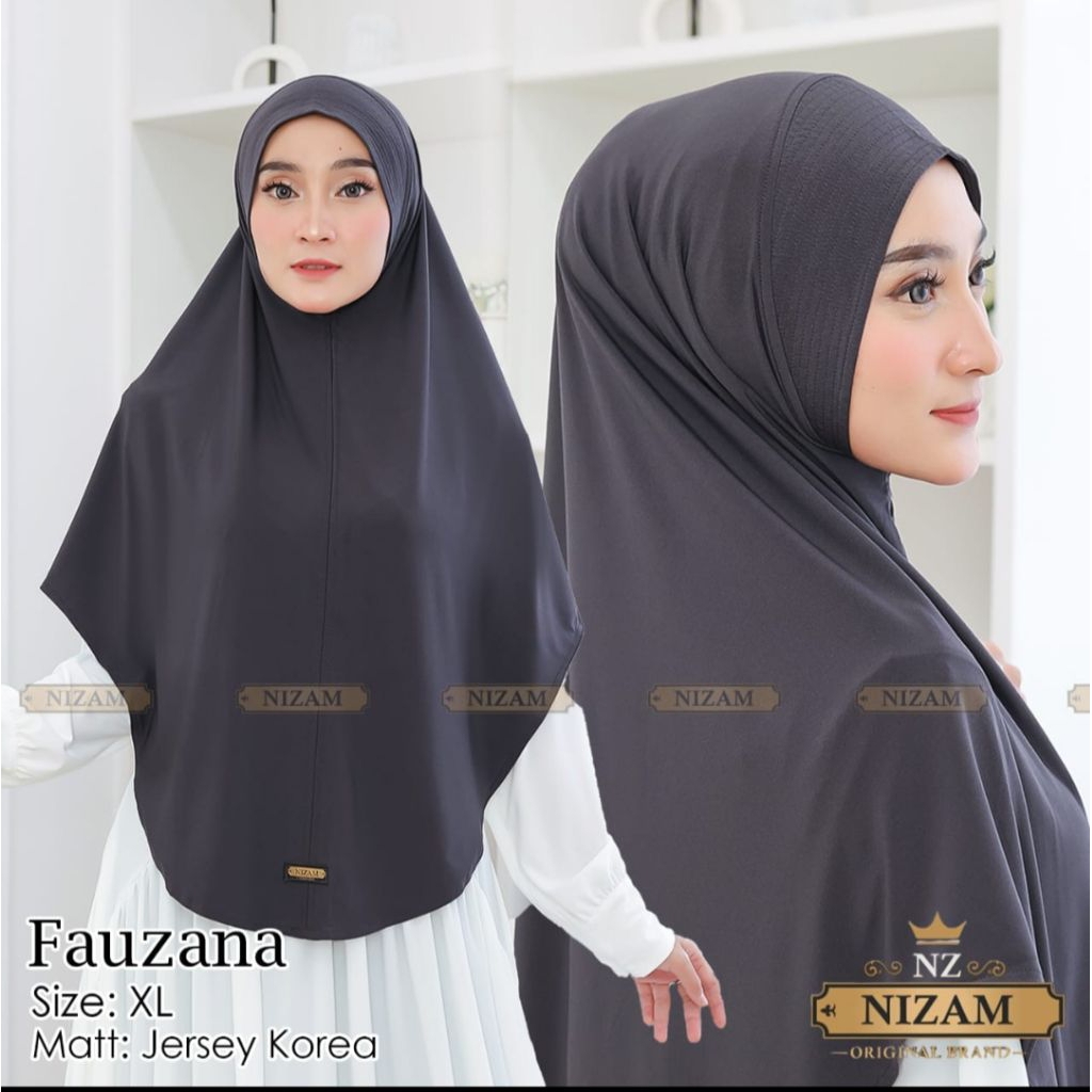 JILBAB INSTAN FAUZANA XL ORIGINAL NIZAM SIZE XL MATT JERSEY KOREA SOFT PED