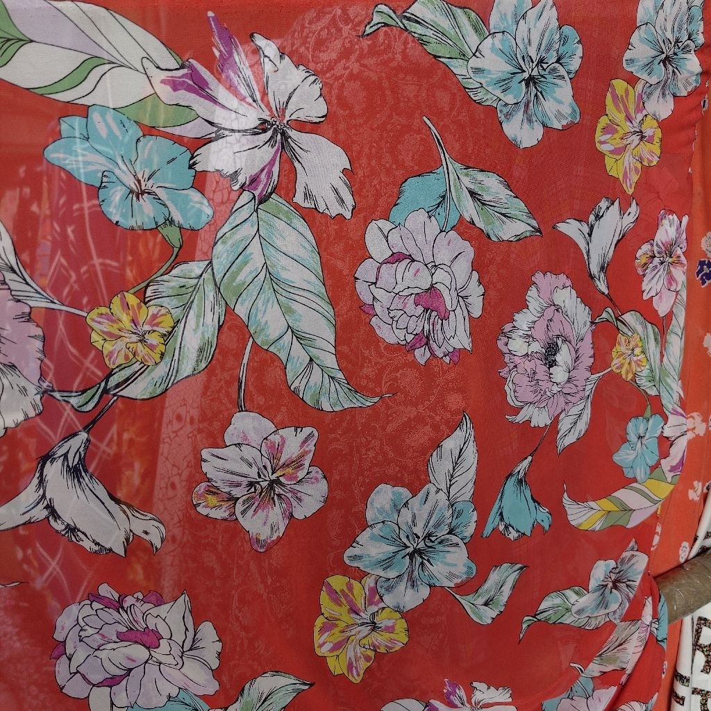 KAIN SIFON PREMIUM MOTIF BUNGA BESAR - KAIN SIFON MOTIF KEMBANG BESAR HARGA/0,5M