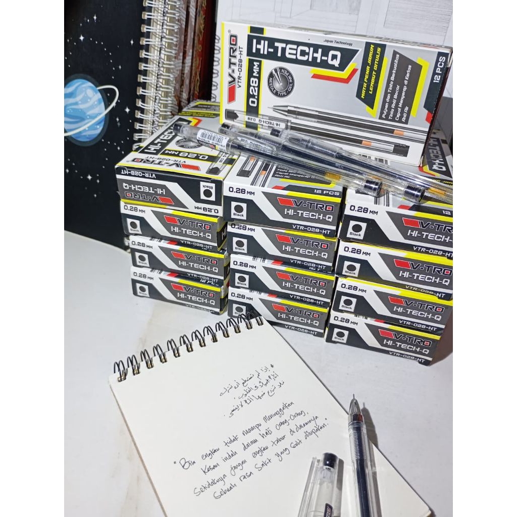 Pulpen Hi-TECH V-TRO 0.28 warna hitam