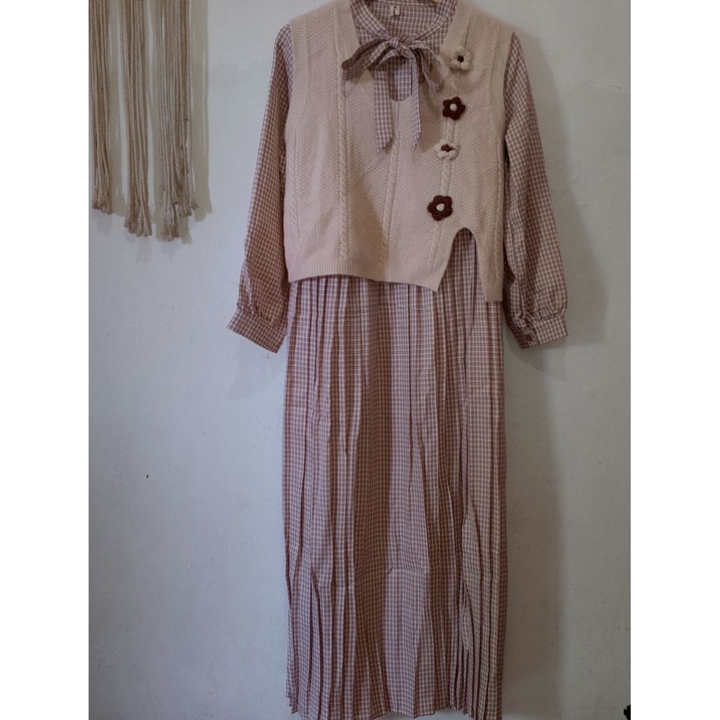 gamis vest import 2 in 1