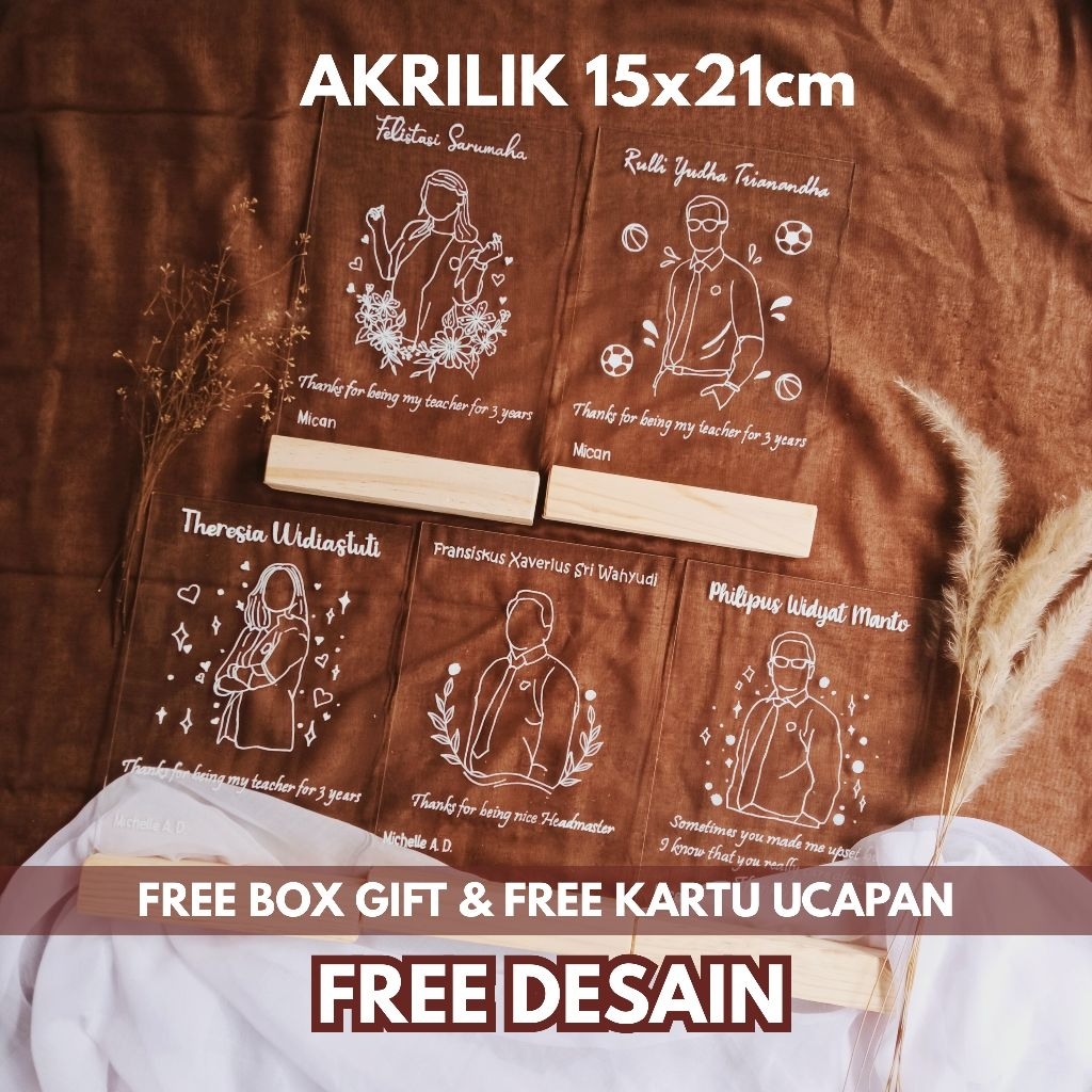 AKRILIK LETTERING 15x21cm [FREE BOX GIFT, KARTU UCAPAN] kado wisuda, kado ultah, kado anniversary, k