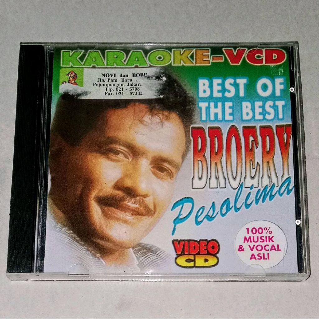 VCD Broery Pesolima Best Of The Best 100% Musik & Vocal Asli Karaoke V CD Original