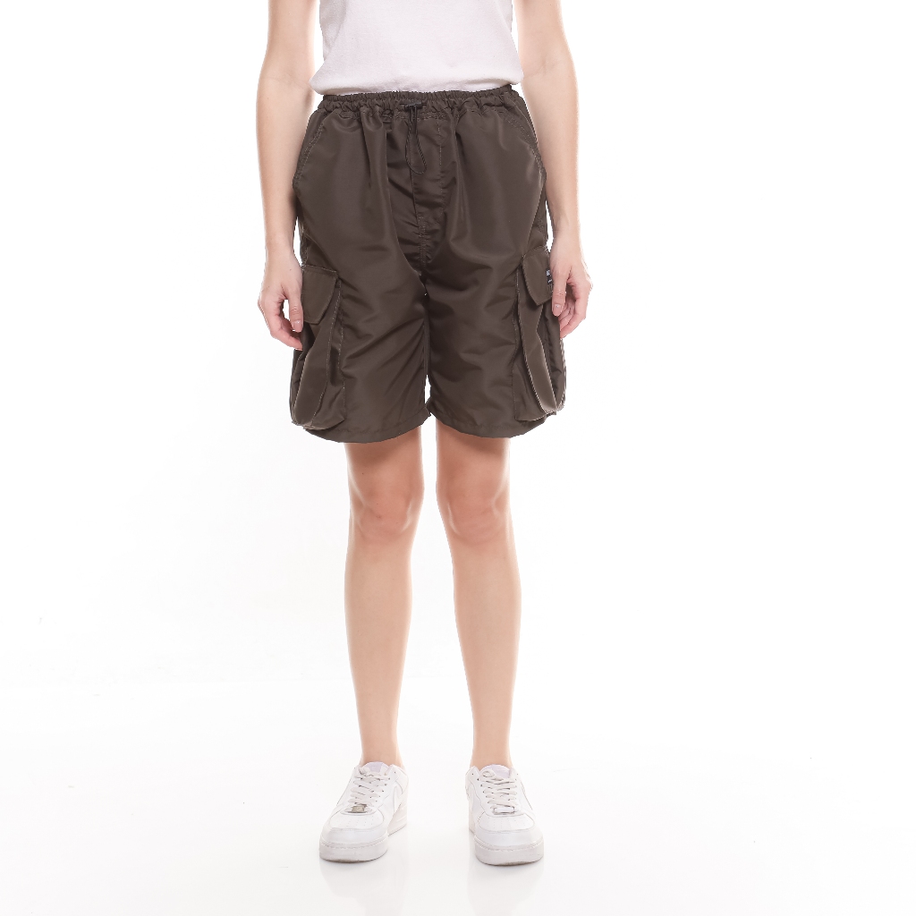 Hotpants Celana Pendek Cargo Pria Wanita Streach Parasut Army