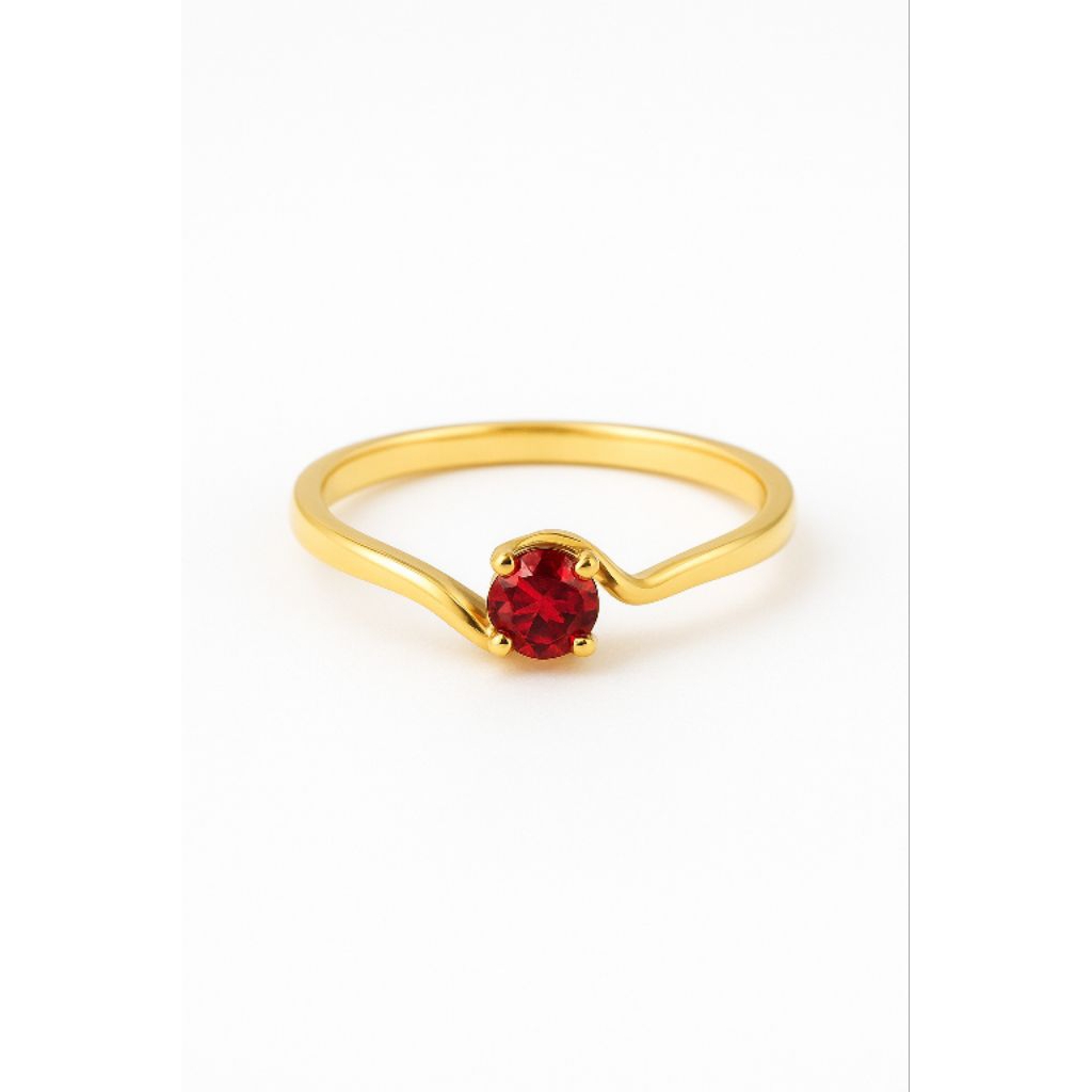 Cincin Wanita Batu Merah Elegan