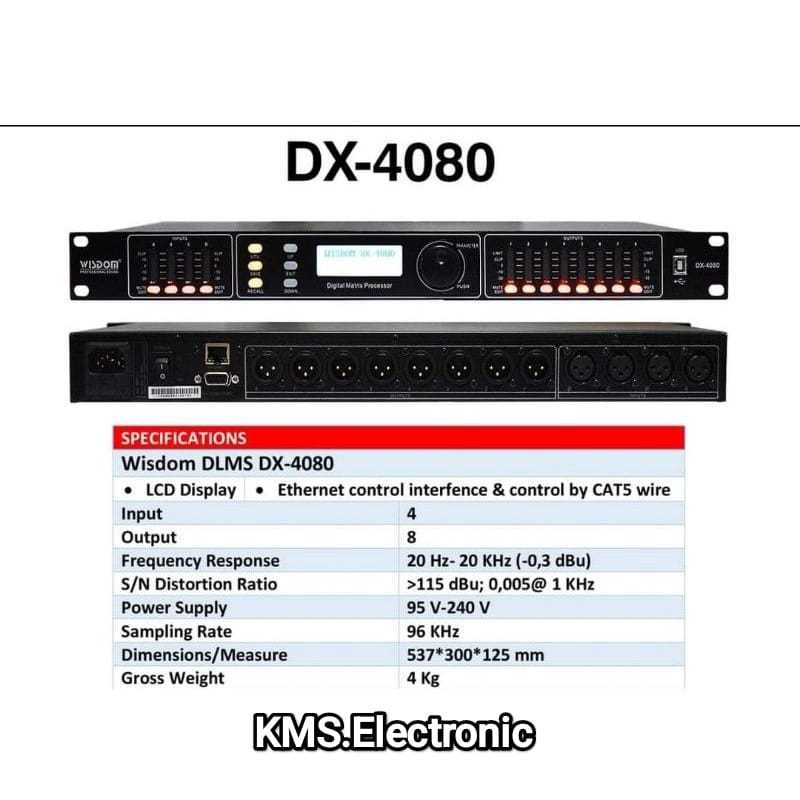 Speaker Management DLMS Wisdom DX 4080 Original Management DX-4080 4 IN 8 OUT