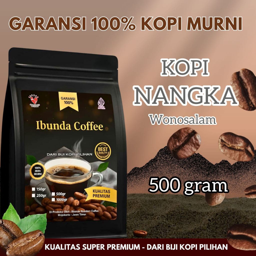 Ibunda Coffee - Super Premium Bubuk Kopi Nangka / Liberika Wonosalam 500 Gram - Biji Bubuk Kopi Murn
