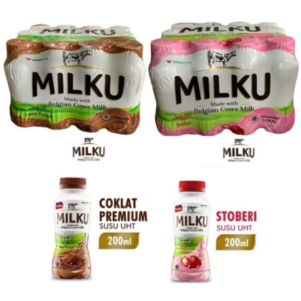 Susu Milku 200ml 1 Dus|| Susu Milku 1 Dus||Susu Milku Dus Isi 12pcs