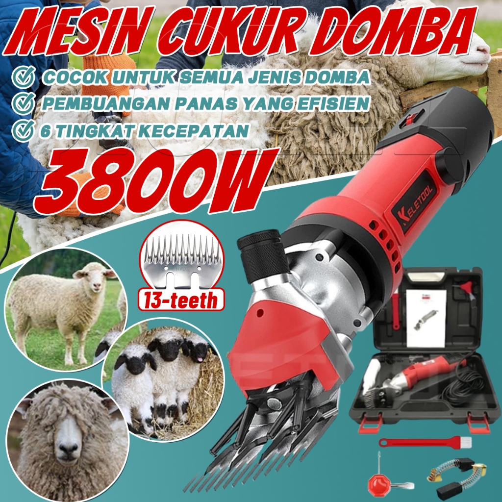 alat cukur bulu domba kambing listrik 3800W Alat potong rambut kambing Mesin pisau cukur bulu clippe