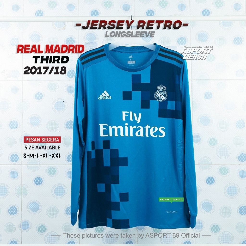 JERSEY RETRO MADRID AWAY 2017 2018 LONG SLEVEE