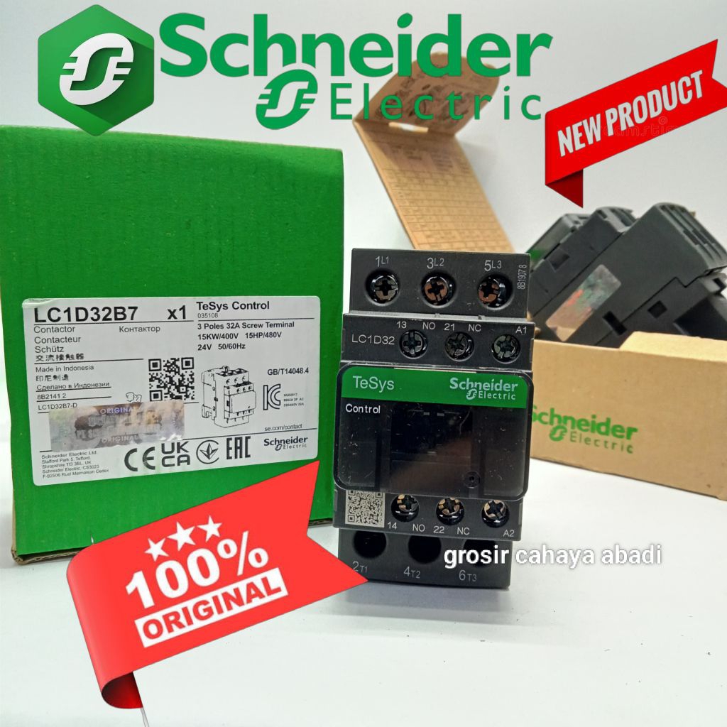 kontaktor contactor 32 ampere lc1d32b7 24vac 3phase lc1d32 lc1d 32b7 original
