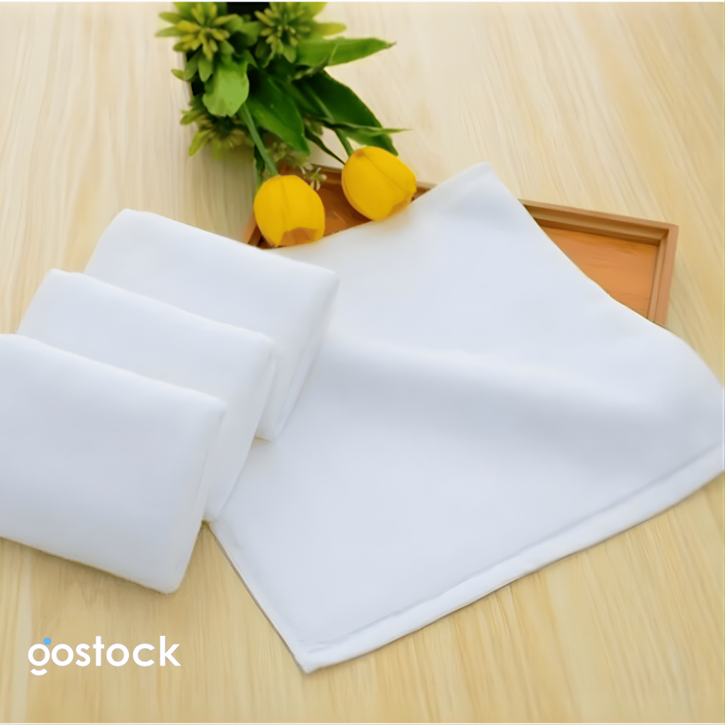 Gostock Oshibori Towel White | Katun Premium 400 GSM | Handuk Kecil Serbaguna Kualitas Hotel & Resto