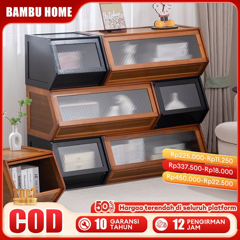 Kayu Lemari Stacking Penyimpanan Lemari Bumbu Dapur Lemari Pajangan Rak Serbaguna Susun Bisa