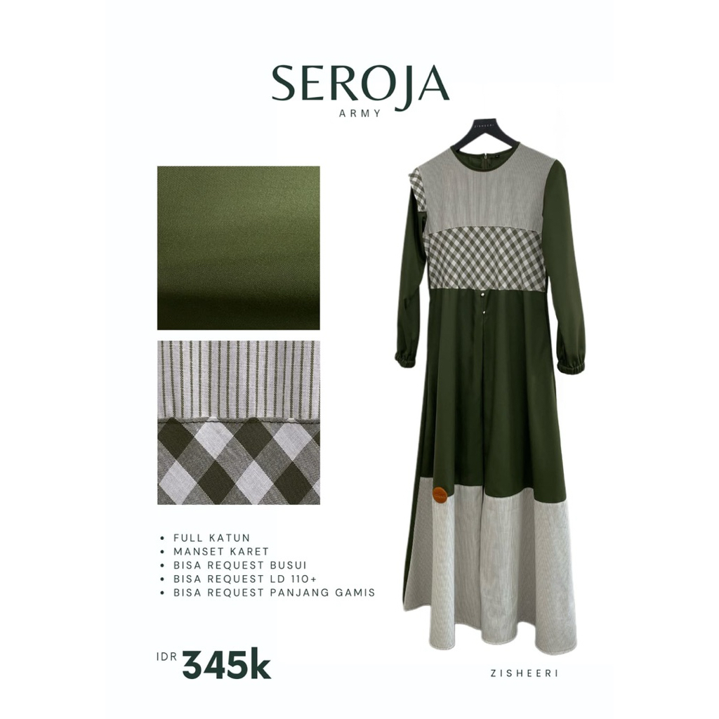 Zisheeri Seroja Dress Katun Premium Full - Syar’i Elegan Size XS-5XL