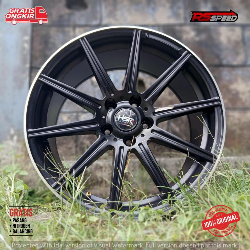HSR LUBECK R18 LUBANG 5X112 BLACK BUAT AUDI MERCEDES DLL R18