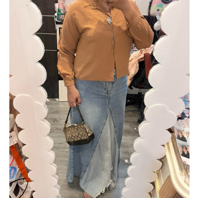 preloved blouse coklat