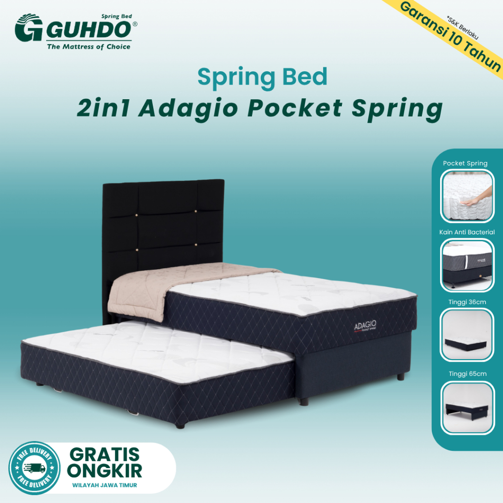 GUHDO 2in1 ADAGIO Spring Bed Pocket Kasur Sorong