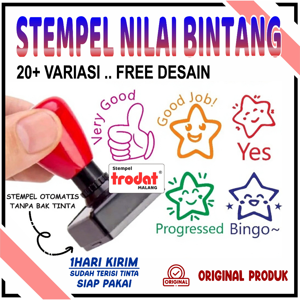 STEMPEL NILAI GURU LUCU TK/PAUD/STAMPEL REWARD OTOMATIS 22×22/FLASH STAMP PENILAIAN MURAH