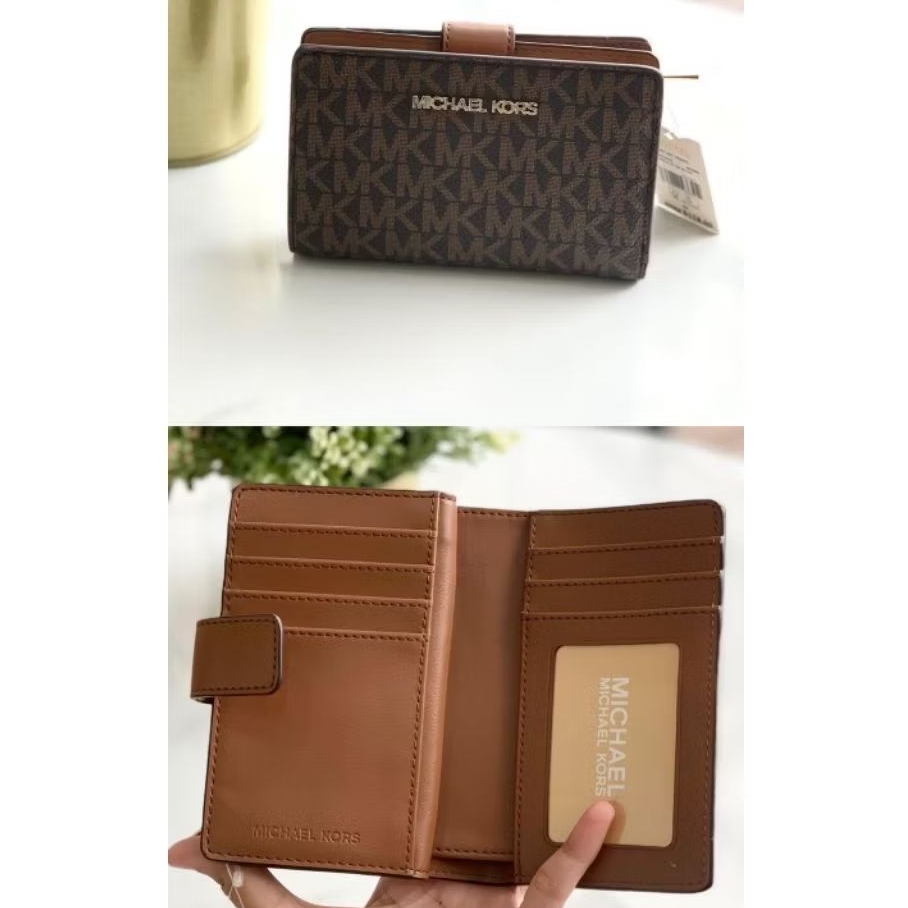 Dompet MK JST Medium Bifold Zip Coin Wallet sz 14x9cm