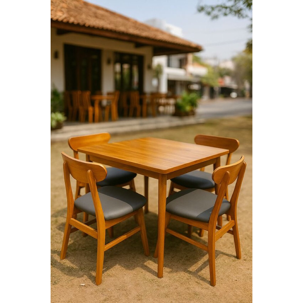 Meja Makan Kursi Makan Set Meja Makan Kursi Ropan 4 Kursi Kayu Jati Meja Makan