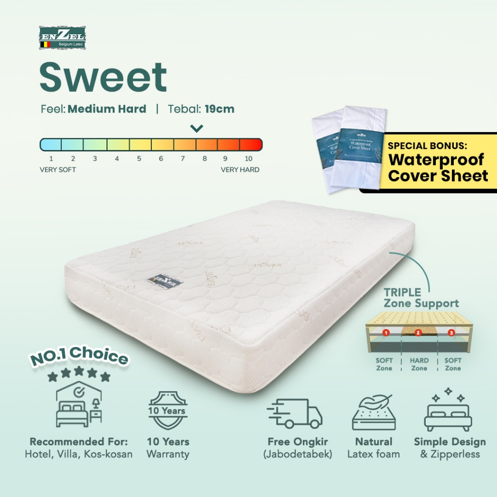 ENZEL Kasur Latex Kesehatan/Orthopedic - Sweet 19 cm