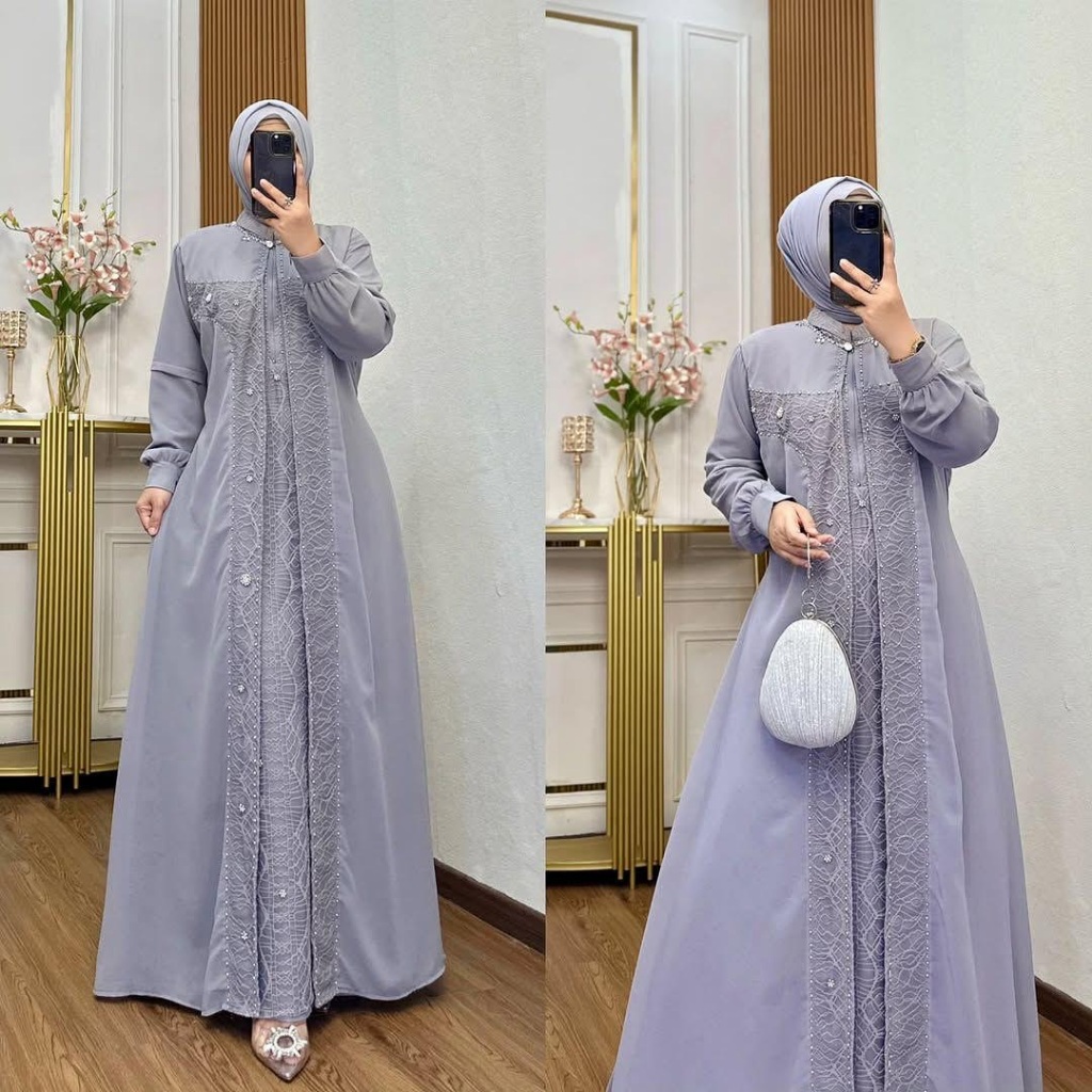 Gamis Lebaran 2026 Model Gamis Terbaru / Senada Dress / Gamis Kondangan Ibu Ibu Elegan / Dress Wanit