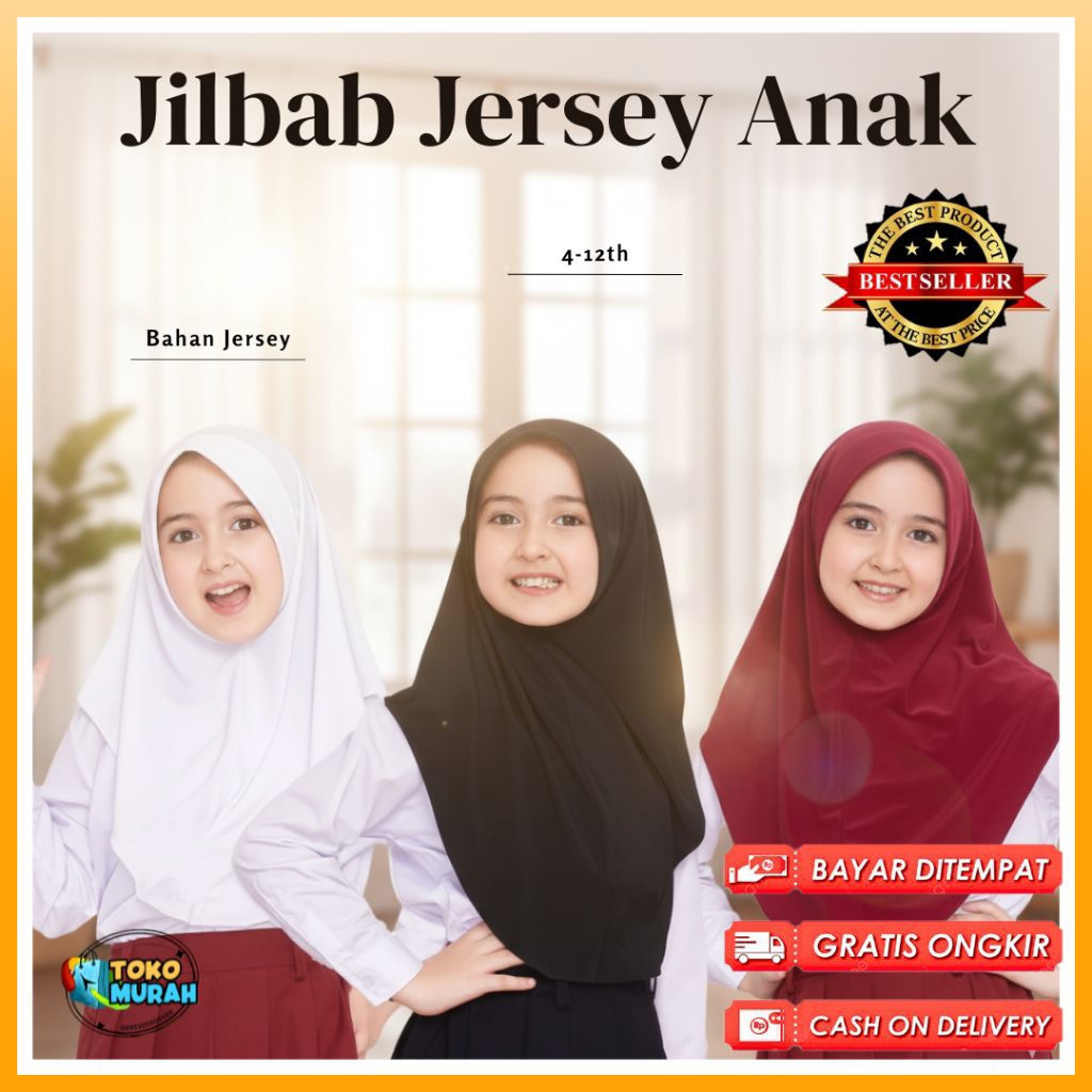 [Jilbab Anak] Jilbab bergo jersey anak/ Jilbab Jersey Premium/ Jilbab murah Pontianak