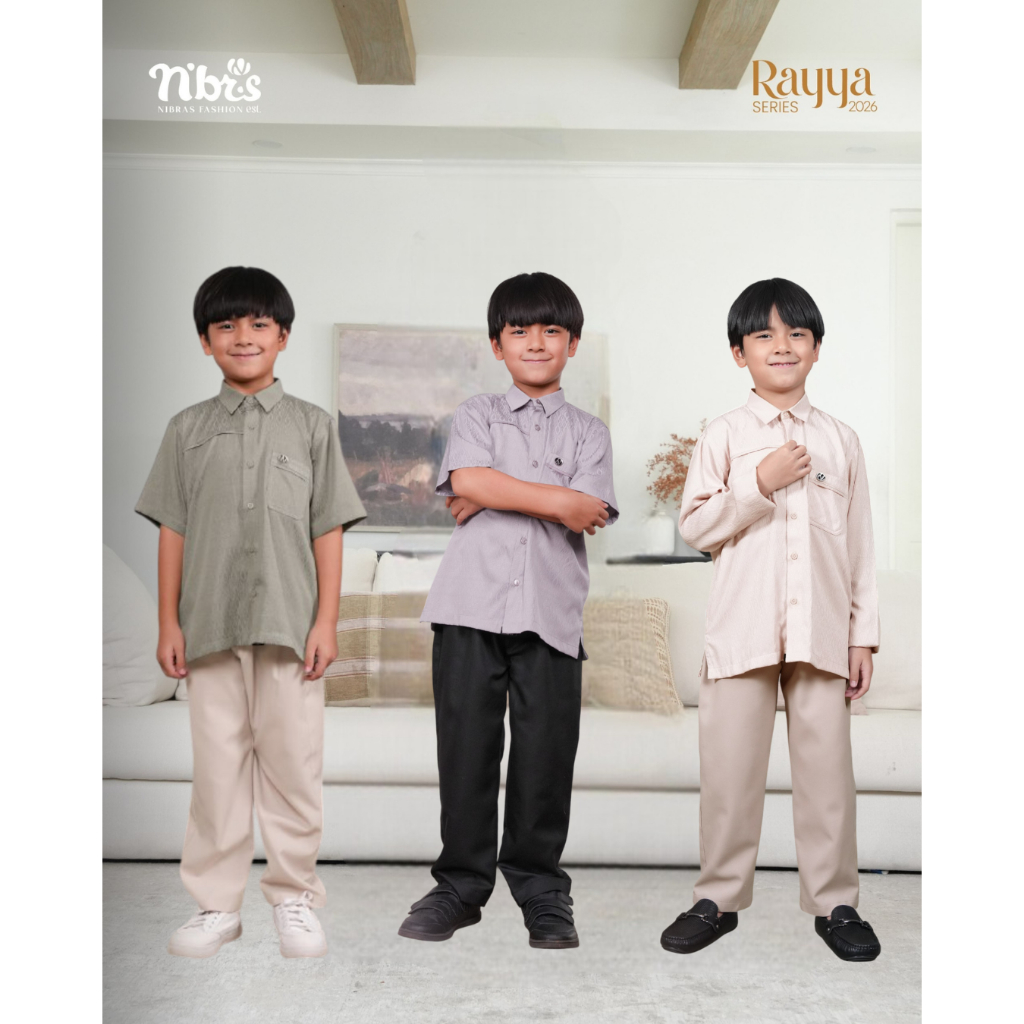 SETELAN KOKO ANAK TERBARU 2026 DIARAYYAKU ELDIA OLIVE LAVENDER BEIGE BY NBRS NIBRAS - BAJU KOKO SET 