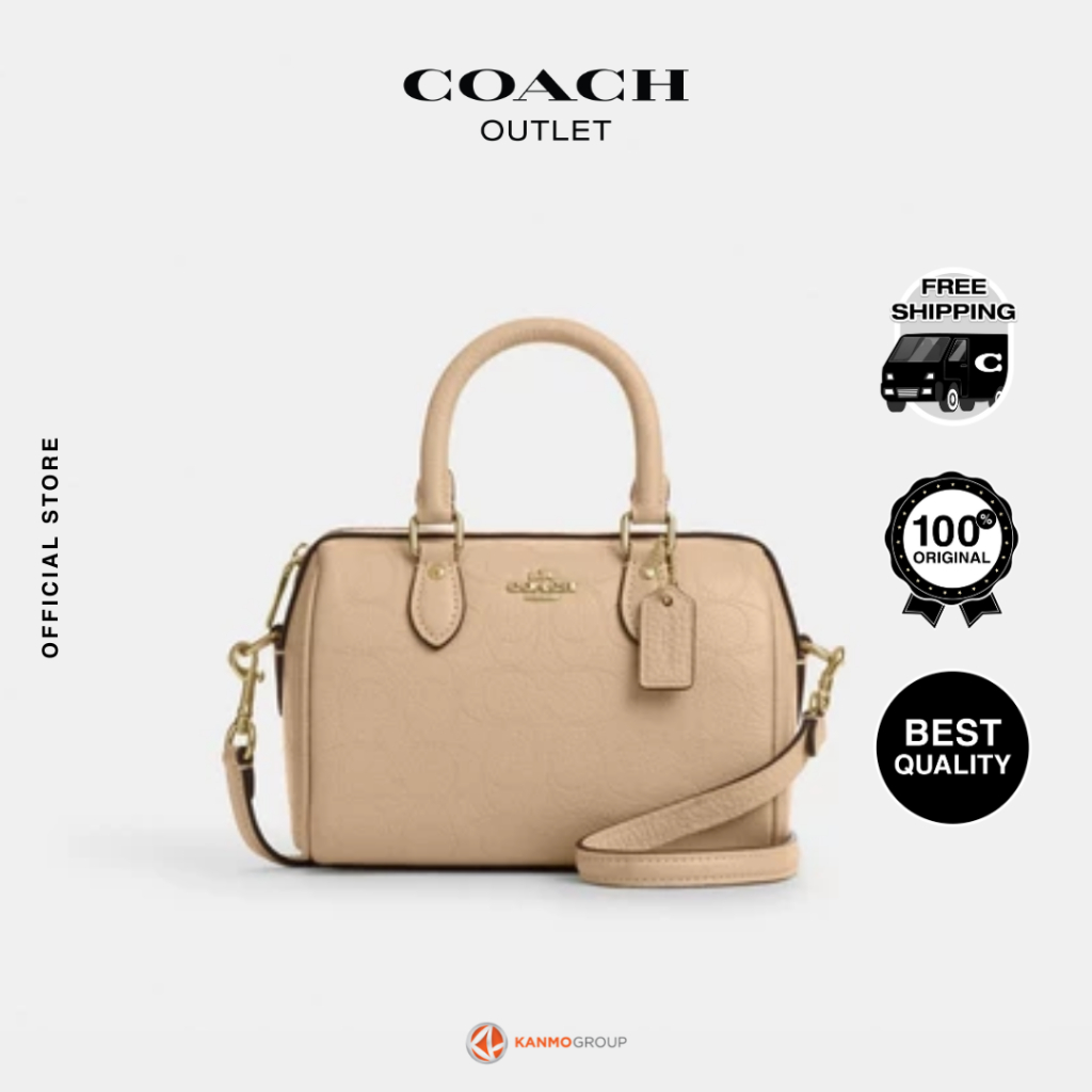 Coach Mini Rowan Crossbody in Signature Pebbled Leather - Tas Selempang Wanita