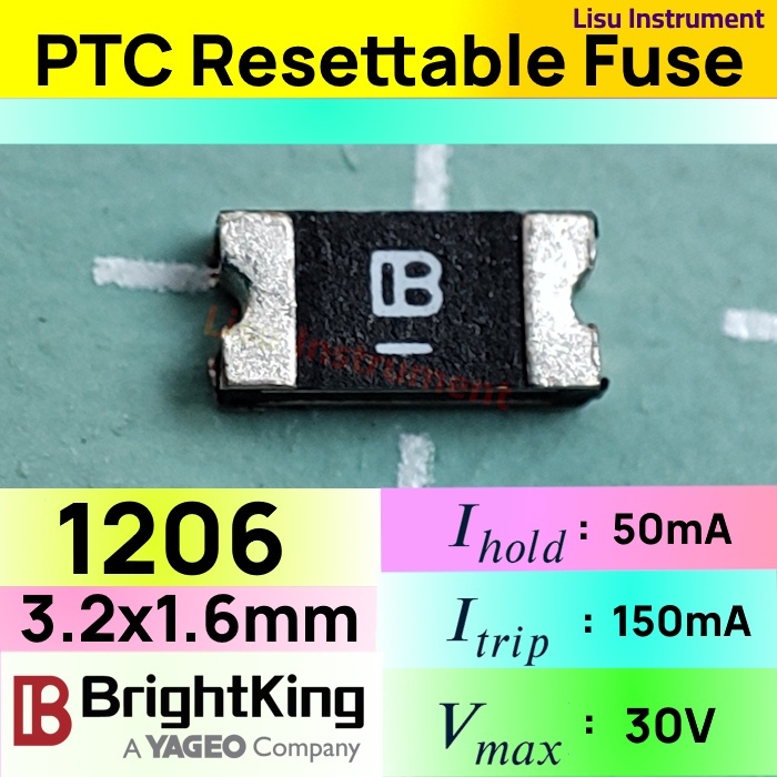 SMD1206B005TF 30V 50mA 150mA 1206 B PTC Resettable Fuse YAGEO BrightKing