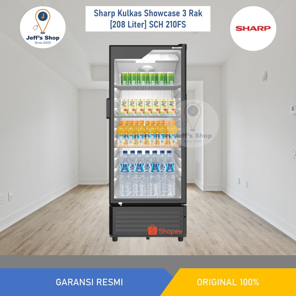 Sharp Kulkas Showcase 3 Rak [208 Liter] SCH 210FS