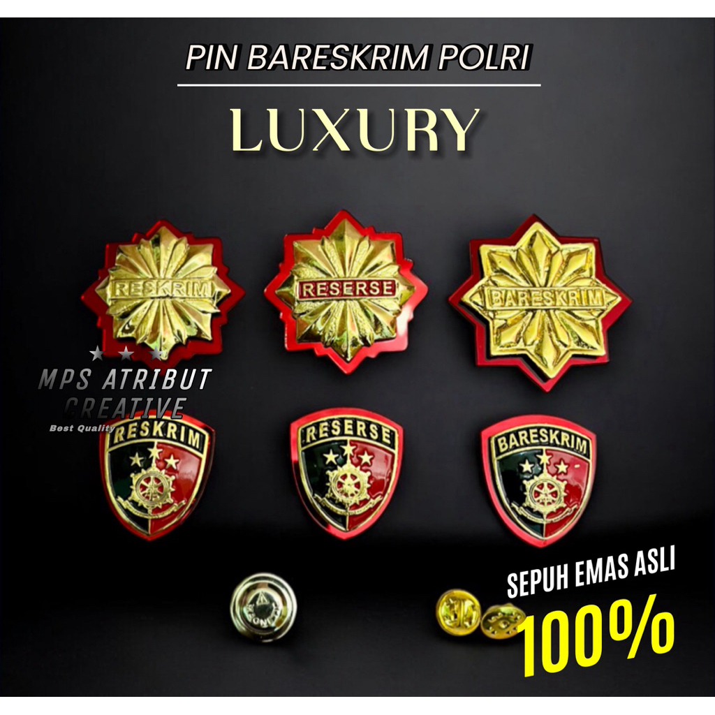 ATRIBUT BARESKRIM POLRI KUNINGAN LUXURY - PIN BARESKRIM POLRI - PIN RESERSE POLRI - PIN RESKRIM POLR