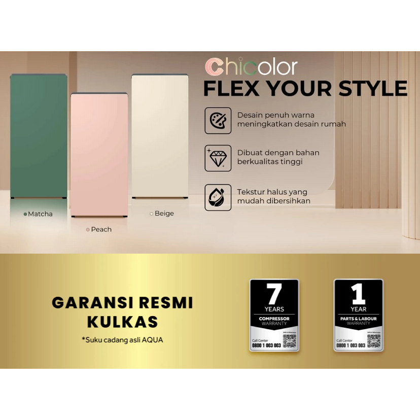 KULKAS AQUA JAPAN AQRD 185 MME GREEN