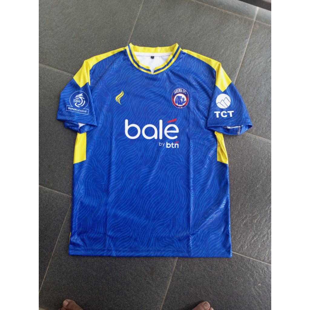 jersey arema home logo timbul full printing bahan embos topo