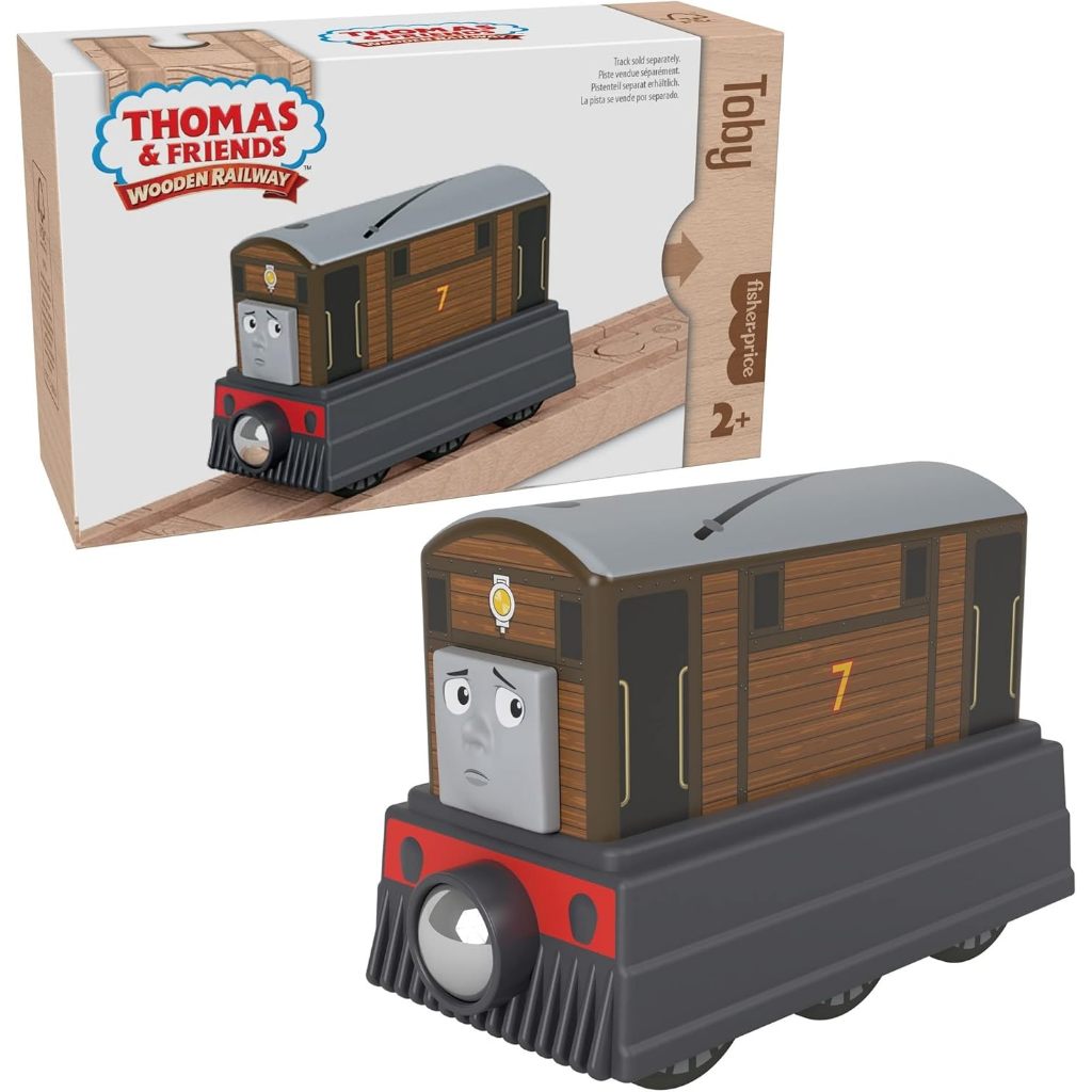 Thomas & Friends Wooden Railway, Toby Engine, push-along toy train