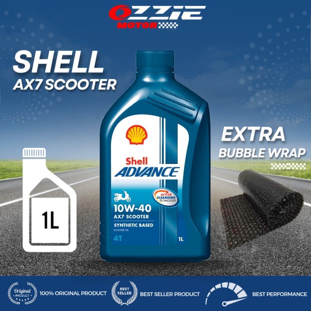 Shell Advance AX7 Scooter 10W-30 & 10W-40 MB 800 ml & 1000 ml Jaso MB Oli mesin motor matic beat mio