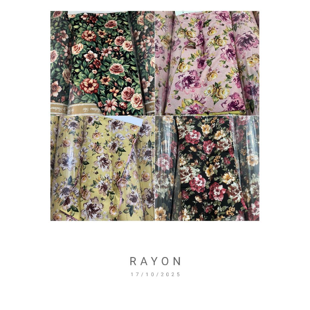 bahan kain rayon viscose motif bunga terbaru,kain rayon viscose premium