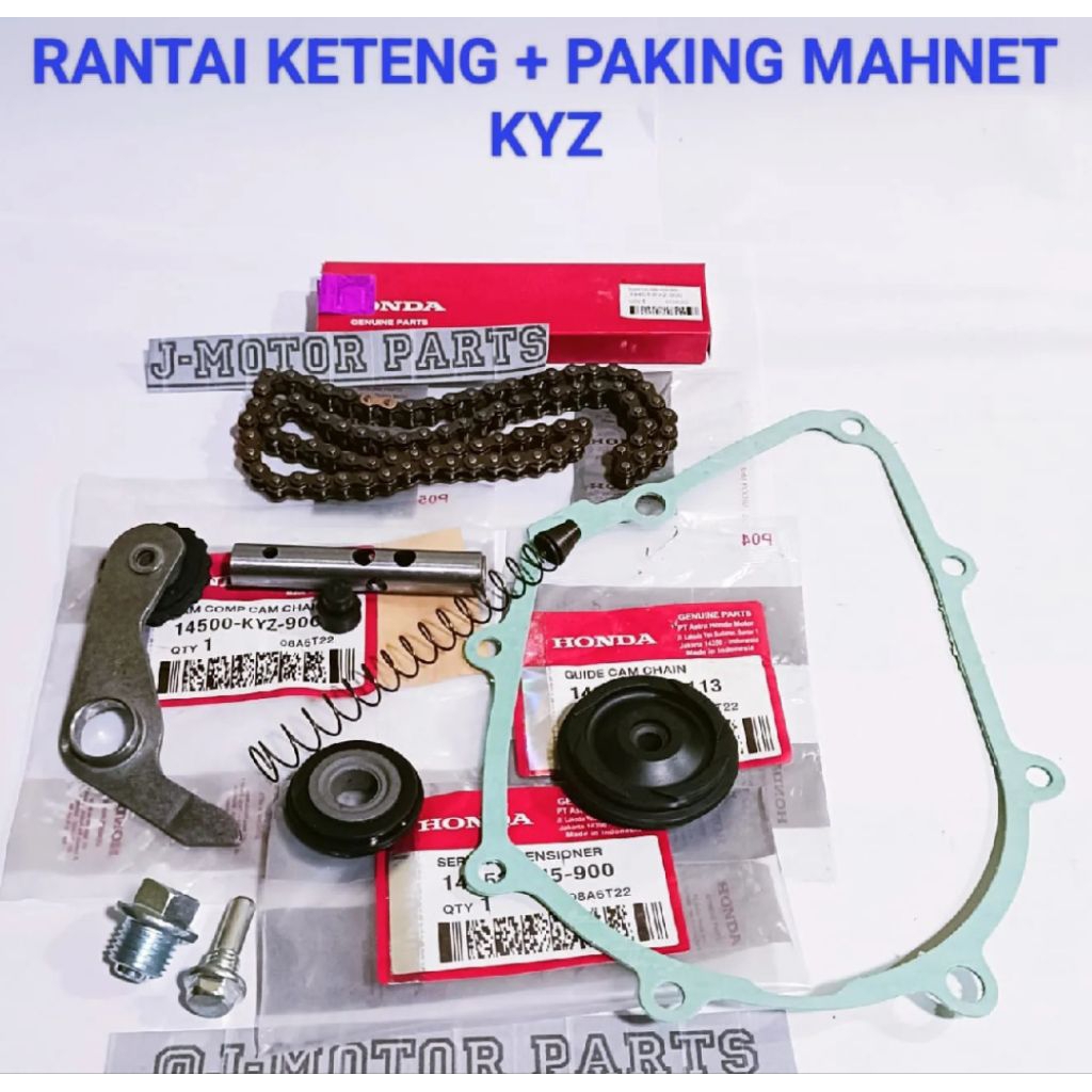 PAKET KETENG + PAKING MAGNET KYZ  RANTAI KETENG SULING TENSIONER PLAT ROLL KETENG BAUT SULING SUPRA 