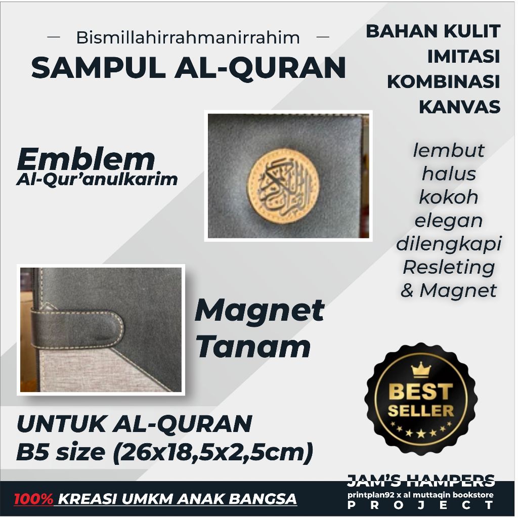 Cover alquran B5 - SAMPUL QURAN B5 size (26x18,5x2,5cm) untuk quran B5